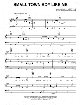 page one of Small Town Boy Like Me (Piano, Vocal & Guitar Chords (Right-Hand Melody))
