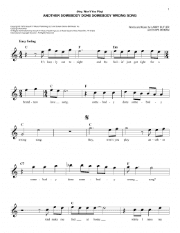 page one of (Hey, Won't You Play) Another Somebody Done Somebody Wrong Song (Easy Lead Sheet / Fake Book)