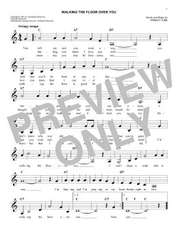 page one of Walking The Floor Over You (Easy Lead Sheet / Fake Book)