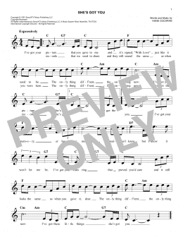 page one of She's Got You (Easy Lead Sheet / Fake Book)