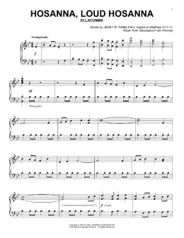page one of Hosanna, Loud Hosanna (Piano Solo)
