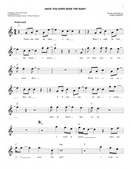 page one of Have You Ever Seen The Rain? (Lead Sheet / Fake Book)