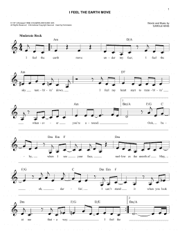 page one of I Feel The Earth Move (Easy Lead Sheet / Fake Book)