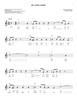 page one of Hey, Good Lookin' (Easy Lead Sheet / Fake Book)