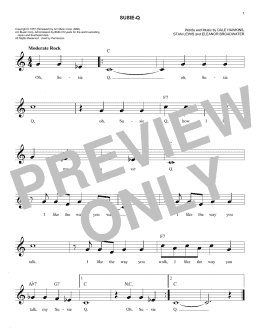 page one of Susie-Q (Easy Lead Sheet / Fake Book)