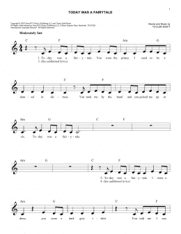 page one of Today Was A Fairytale (Easy Lead Sheet / Fake Book)