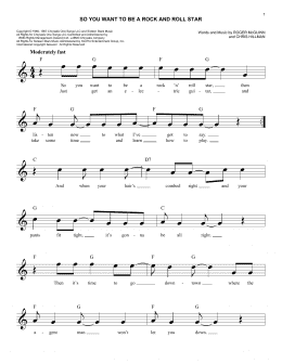 page one of So You Want To Be A Rock And Roll Star (Easy Lead Sheet / Fake Book)