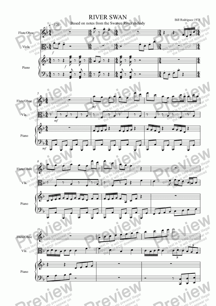 page one of Ens-05 FlVlaPno Trio RIVER SWAN