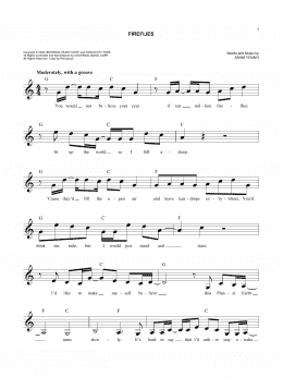 page one of Fireflies (Lead Sheet / Fake Book)
