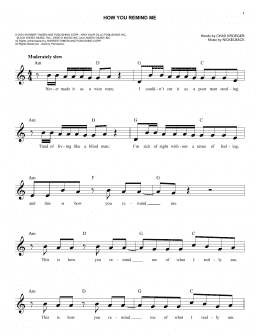 page one of How You Remind Me (Easy Lead Sheet / Fake Book)