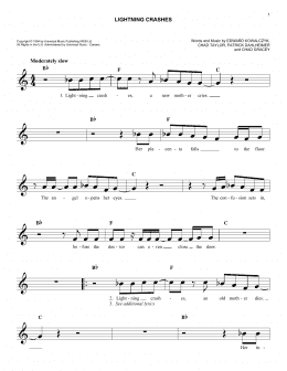 page one of Lightning Crashes (Easy Lead Sheet / Fake Book)