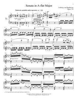 page one of Piano Sonata No. 31 In A-flat Major, Op. 110 (Piano Solo)