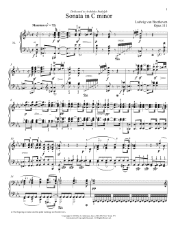 page one of Piano Sonata No. 32 In C minor, Op. 111 (Piano Solo)