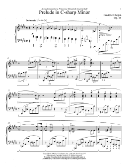 page one of Prelude, Op. 45 (Piano Solo)