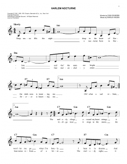 page one of Harlem Nocturne (Easy Lead Sheet / Fake Book)