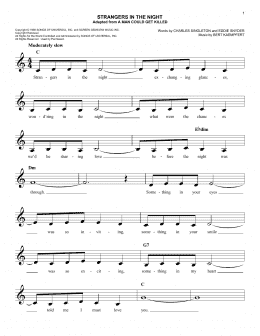 page one of Strangers In The Night (Easy Lead Sheet / Fake Book)