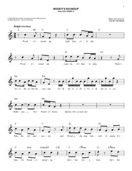 page one of Woody's Roundup (from Toy Story 2) (Easy Lead Sheet / Fake Book)