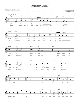 page one of DuckTales Theme (Easy Lead Sheet / Fake Book)