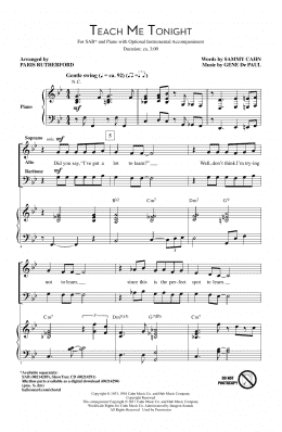 page one of Teach Me Tonight (SAB Choir)