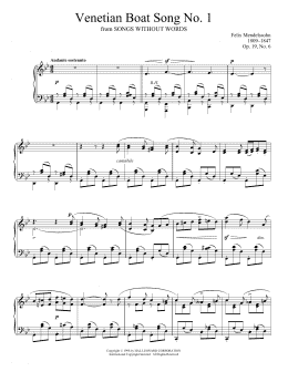 page one of Venetian Boat Song No. 1, Op. 19, No. 6 (Piano Solo)