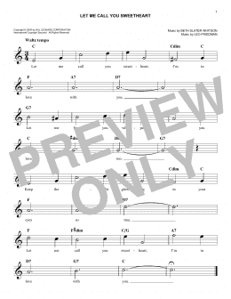 page one of Let Me Call You Sweetheart (Easy Lead Sheet / Fake Book)
