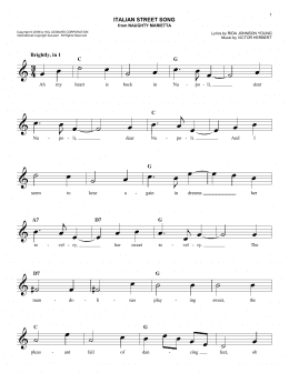page one of Italian Street Song (Easy Lead Sheet / Fake Book)