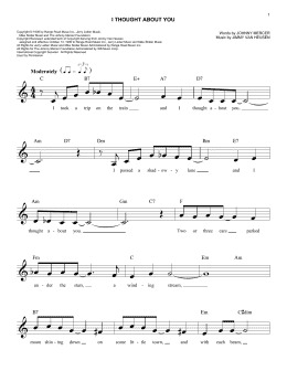 page one of I Thought About You (Easy Lead Sheet / Fake Book)