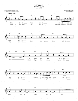 page one of Let's Do It (Let's Fall In Love) (Easy Lead Sheet / Fake Book)