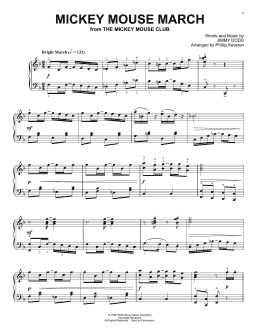 page one of Mickey Mouse March [Ragtime version] (from The Mickey Mouse Club) (arr. Phillip Keveren) (Piano Solo)