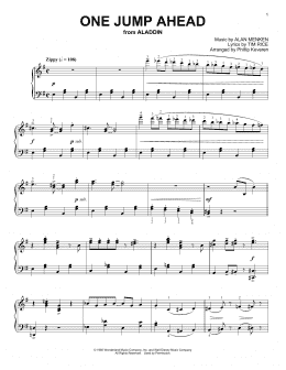 page one of One Jump Ahead [Ragtime version] (from Aladdin) (arr. Phillip Keveren) (Piano Solo)