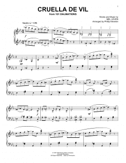 page one of Cruella De Vil [Ragtime version] (from 101 Dalmations) (arr. Phillip Keveren) (Piano Solo)