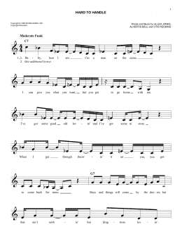 page one of Hard To Handle (Easy Lead Sheet / Fake Book)