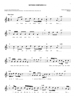 page one of Nothing Compares 2 U (Easy Lead Sheet / Fake Book)