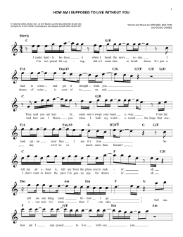 page one of How Am I Supposed To Live Without You (Easy Lead Sheet / Fake Book)