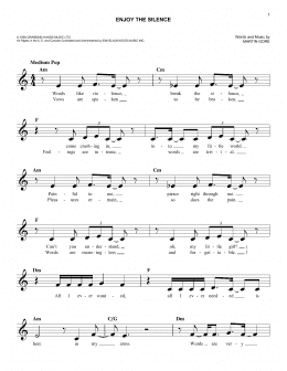 page one of Enjoy The Silence (Easy Lead Sheet / Fake Book)