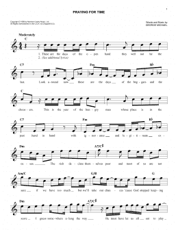 page one of Praying For Time (Lead Sheet / Fake Book)