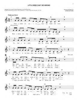 page one of Little Miss Can't Be Wrong (Easy Lead Sheet / Fake Book)