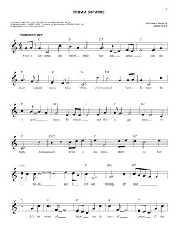 page one of From A Distance (Lead Sheet / Fake Book)