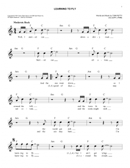 page one of Learning To Fly (Easy Lead Sheet / Fake Book)