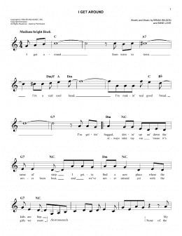 page one of I Get Around (Lead Sheet / Fake Book)