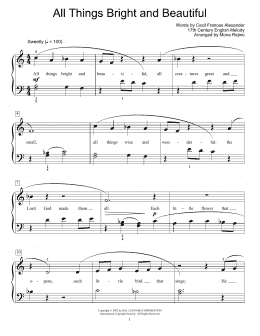 page one of All Things Bright And Beautiful (Educational Piano)