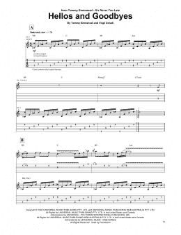 page one of Hellos And Goodbyes (Guitar Tab)