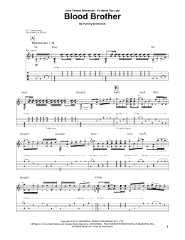page one of Blood Brother (Guitar Tab)