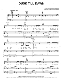 page one of Dusk Till Dawn (Piano, Vocal & Guitar Chords (Right-Hand Melody))