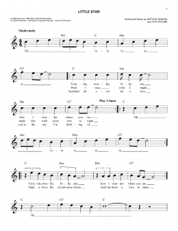 page one of Little Star (Easy Lead Sheet / Fake Book)