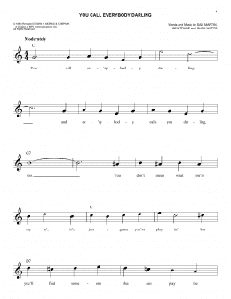 page one of You Call Everybody Darling (Easy Lead Sheet / Fake Book)