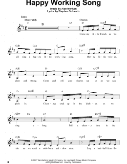 page one of Happy Working Song (from Enchanted) (Pro Vocal)