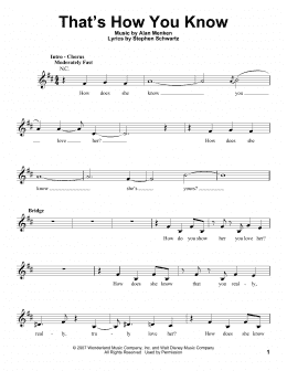 page one of That's How You Know (from Enchanted) (Pro Vocal)