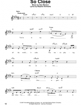 page one of So Close (from Enchanted) (Pro Vocal)