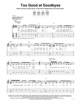 page one of Too Good At Goodbyes (Easy Guitar Tab)